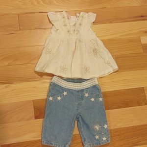 Baby Headquarters 12 month shirt, capri set